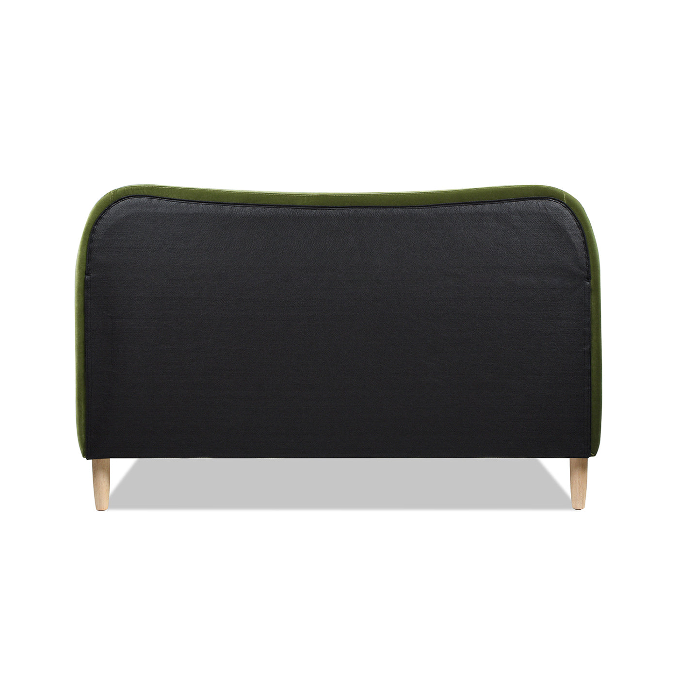 Roman Curved Headboard Upholstered Platform Bed, Queen, Olive Green Performance Velvet