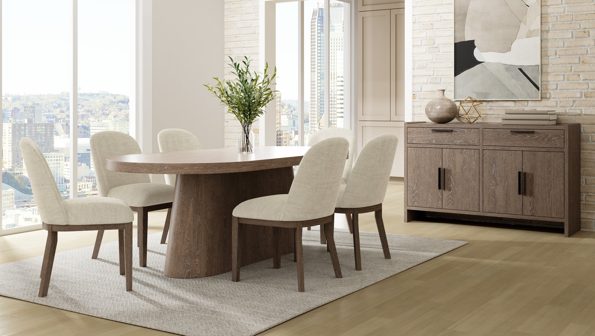 Cocoa and Ivory Shelter Upholstered Chair (Set of 2)