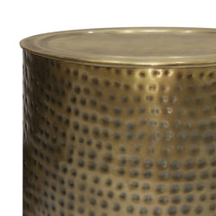 Corbin Metal Side Table in Hammered Antique Gold