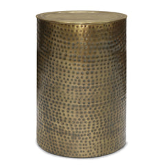 Corbin Metal Side Table in Hammered Antique Gold