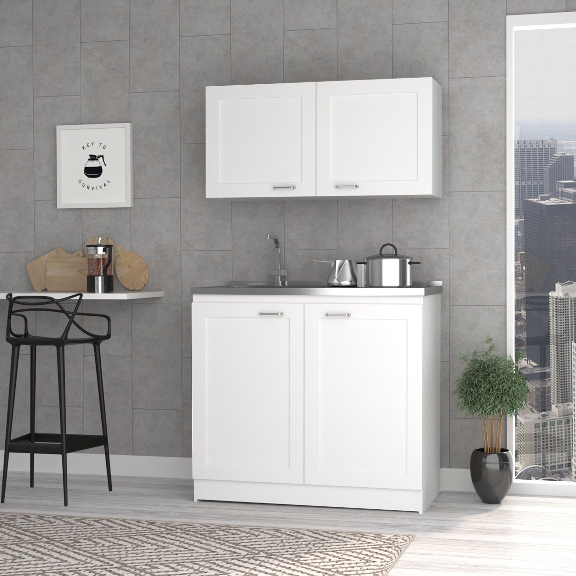 Perseus Cabinet Set, Two Parts Set