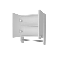 Goodyear Medicine Cabinet in Melamine With a Towel Bar, White