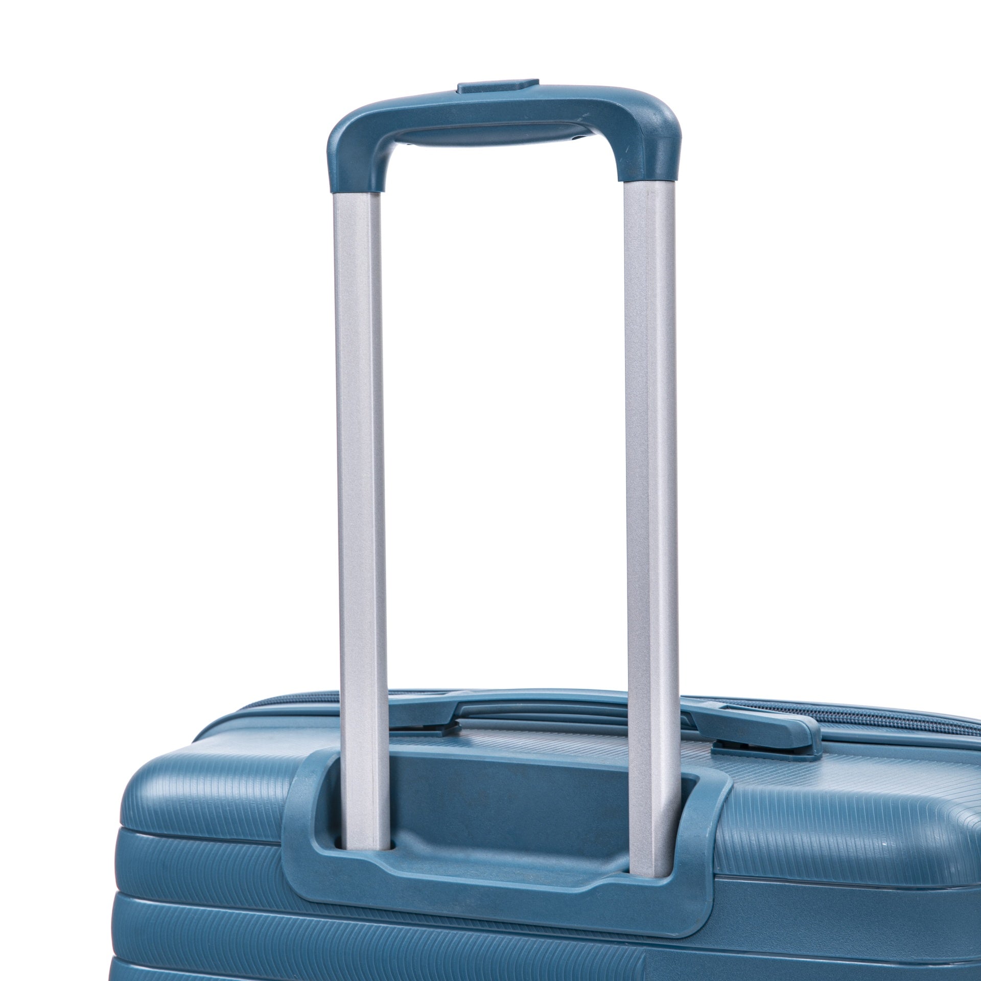 14"/20"/24"/28"  4 pcs/set in PP Spinner Wheel Luggage, Carry on Suitcase, Iron Pull Rod, Combination Password Lock, 14" Cosmetic Case (Blue)