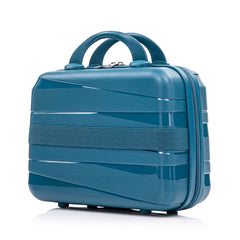 14"/20"/24"/28"  4 pcs/set in PP Spinner Wheel Luggage, Carry on Suitcase, Iron Pull Rod, Combination Password Lock, 14" Cosmetic Case (Blue)
