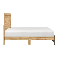 Natural Finish Queen Bed 1pc Rustic Charm Contemporary Bedroom Furniture, Bed in a Box