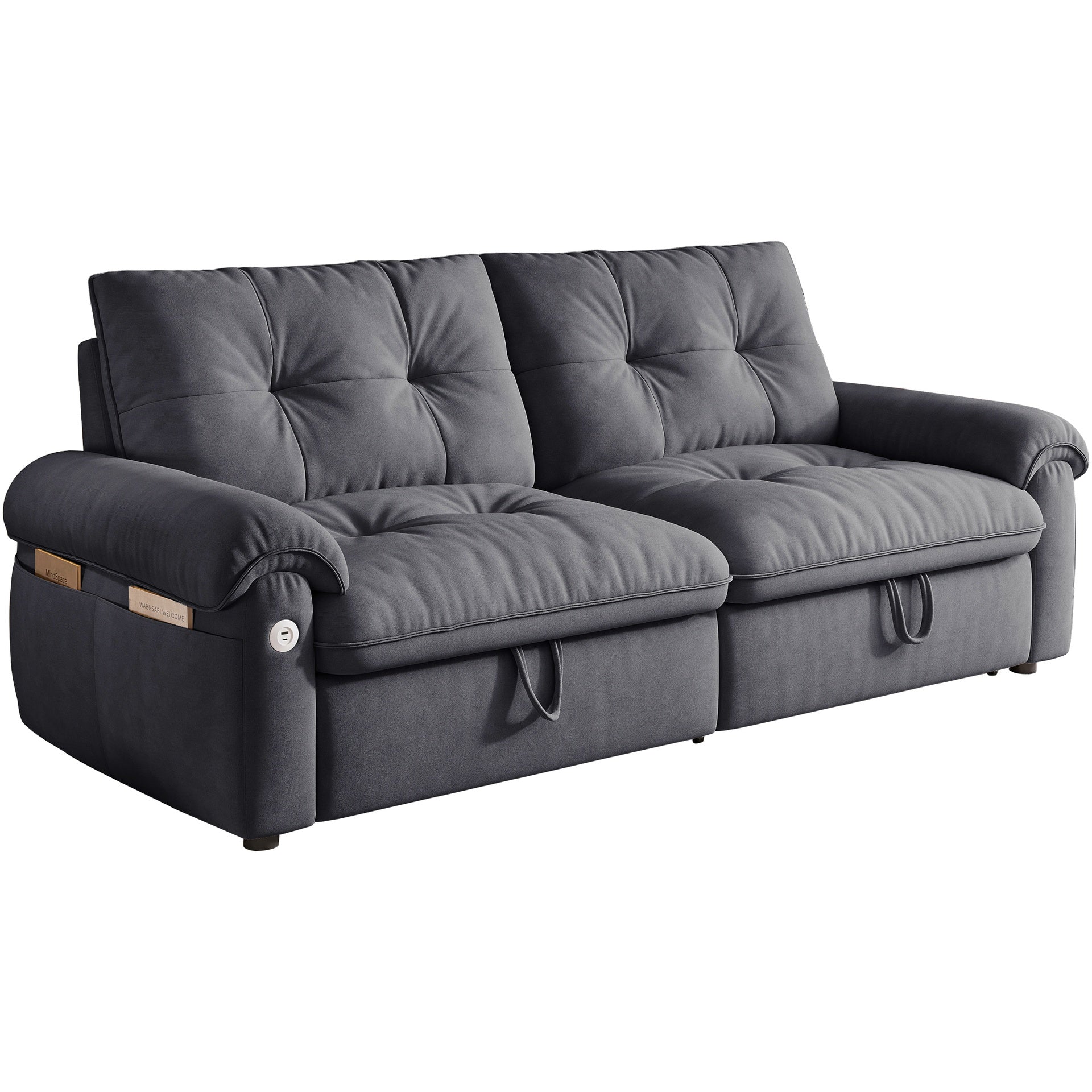 W3820S00027, a 77-inch convertible sofa bed, and a 2-in-1 piece suitable for both sitting and lying. Made of cloud-like fabric, it is applicable to living rooms, bedrooms and apart