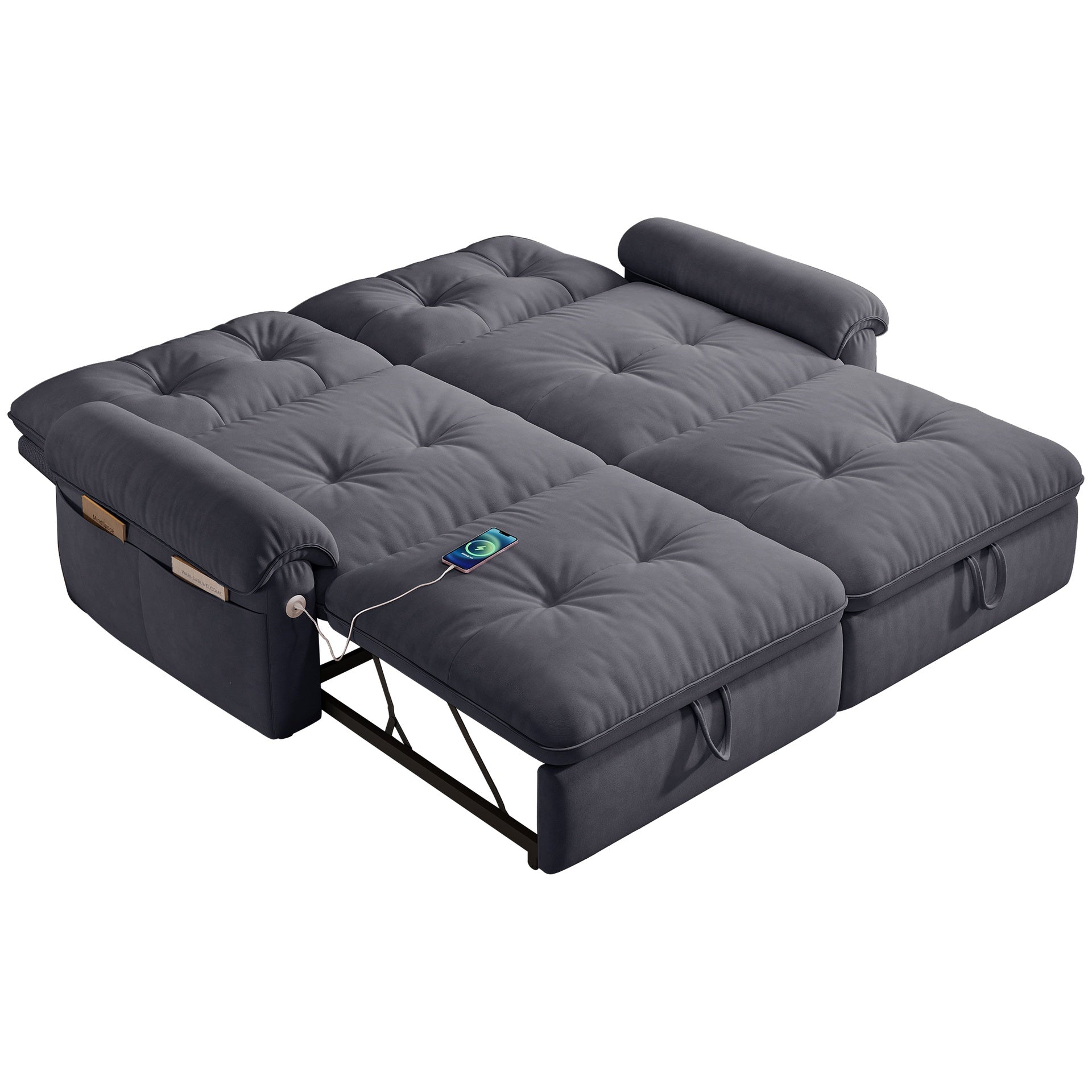 W3820S00027, a 77-inch convertible sofa bed, and a 2-in-1 piece suitable for both sitting and lying. Made of cloud-like fabric, it is applicable to living rooms, bedrooms and apart