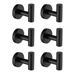 6-Pack Wall-Mounted Stainless Steel Bathroom Towel Hooks/Coat Hooks for Bathroom, Bedroom, Kitchen