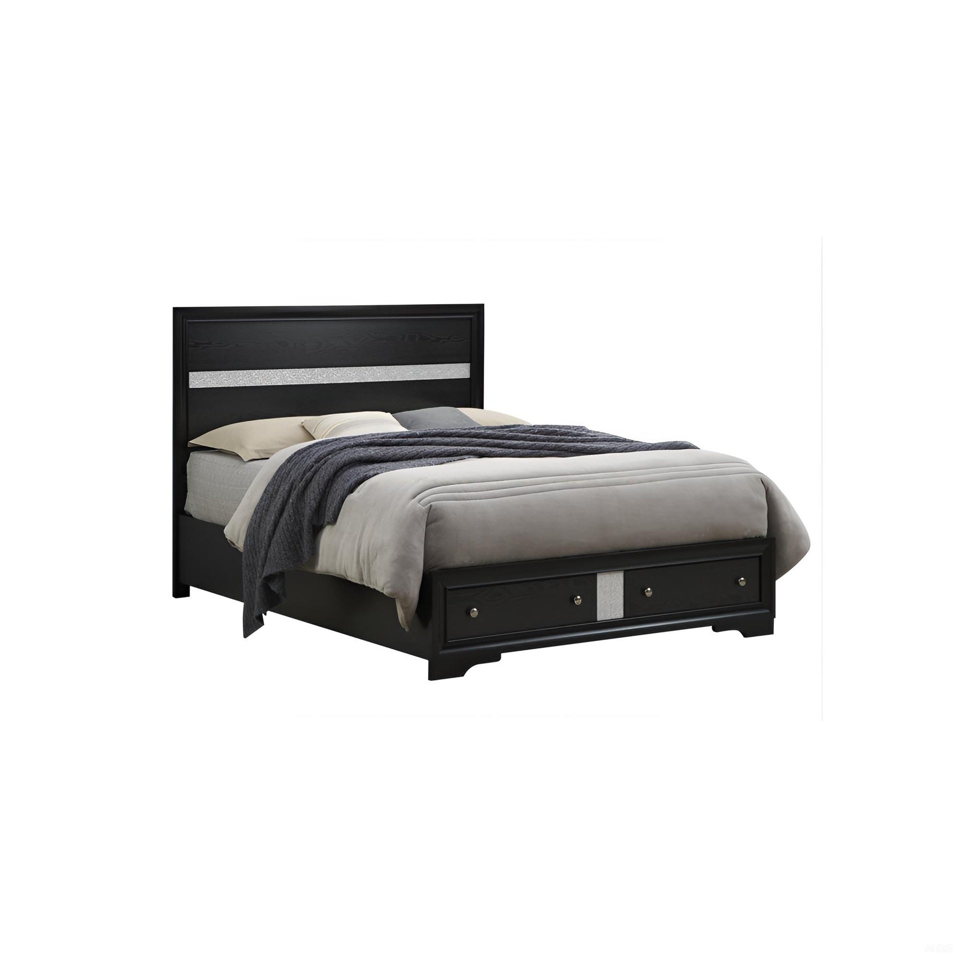 Madrid G02350B-QB Queen Bed , Black