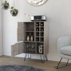 Thorndike 8-Bottle Rectangle Bar Cabinet Light Oak