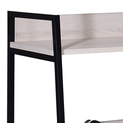 Natural and Black 5-tier Ladder Bookshelf