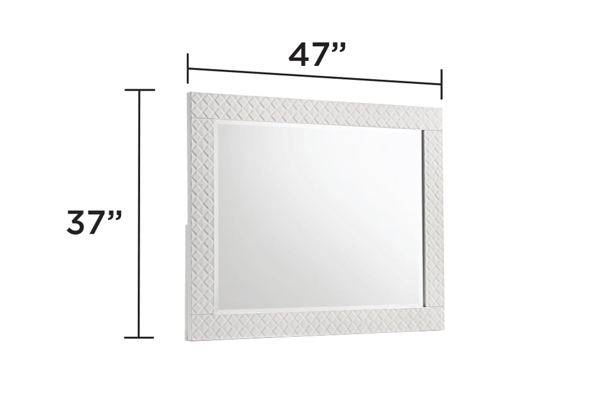 Blanca Modern Style Mirror Made with Wood in White