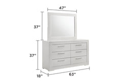 Blanca Modern Style Mirror Made with Wood in White
