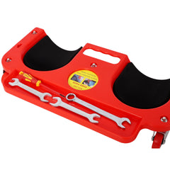 Rolling Knee Creeper Durable Knee Pads with 360 Degree Turn Casters and Tool Tray,for Garage Workshop Garden,Red