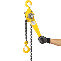 Lever Chain Hoist  1 1/2 Ton 3300LBS Capacity 5 FT Chain Come Along with Heavy Duty Hooks Ratchet Lever Chain Block Hoist Lift Puller