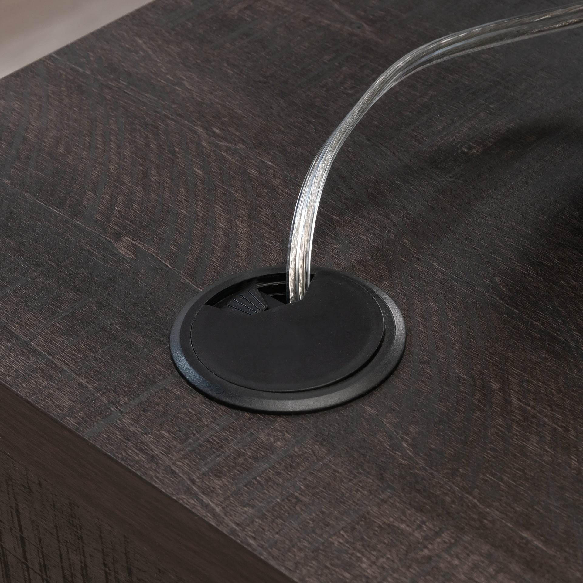 L-Shaped Desk with Large Desktop, Black finish