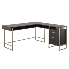 L-Shaped Desk with Large Desktop, Black finish