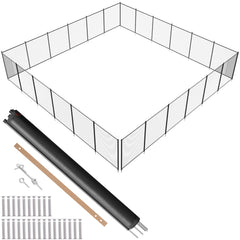 Pool Fence, 4 x 72 FT Pool Fences for Inground Pools, Removable Child Safety Pool Fencing, Easy DIY Installation Swimming Pool Fence, 340gms Teslin PVC Pool Fence Mesh Protects Kids and Pets