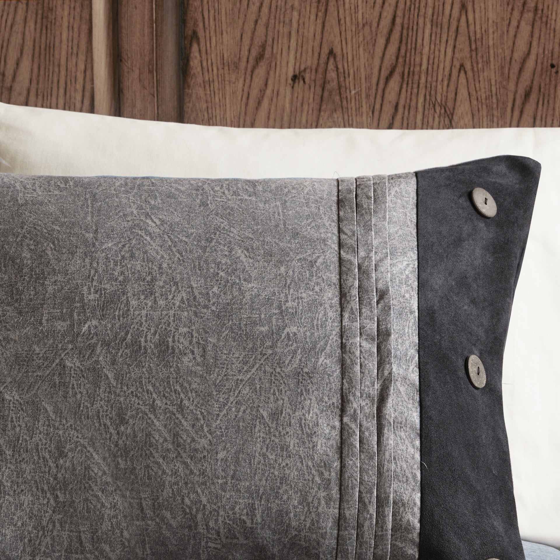 7 Piece Faux Suede Comforter Set Grey Cal King