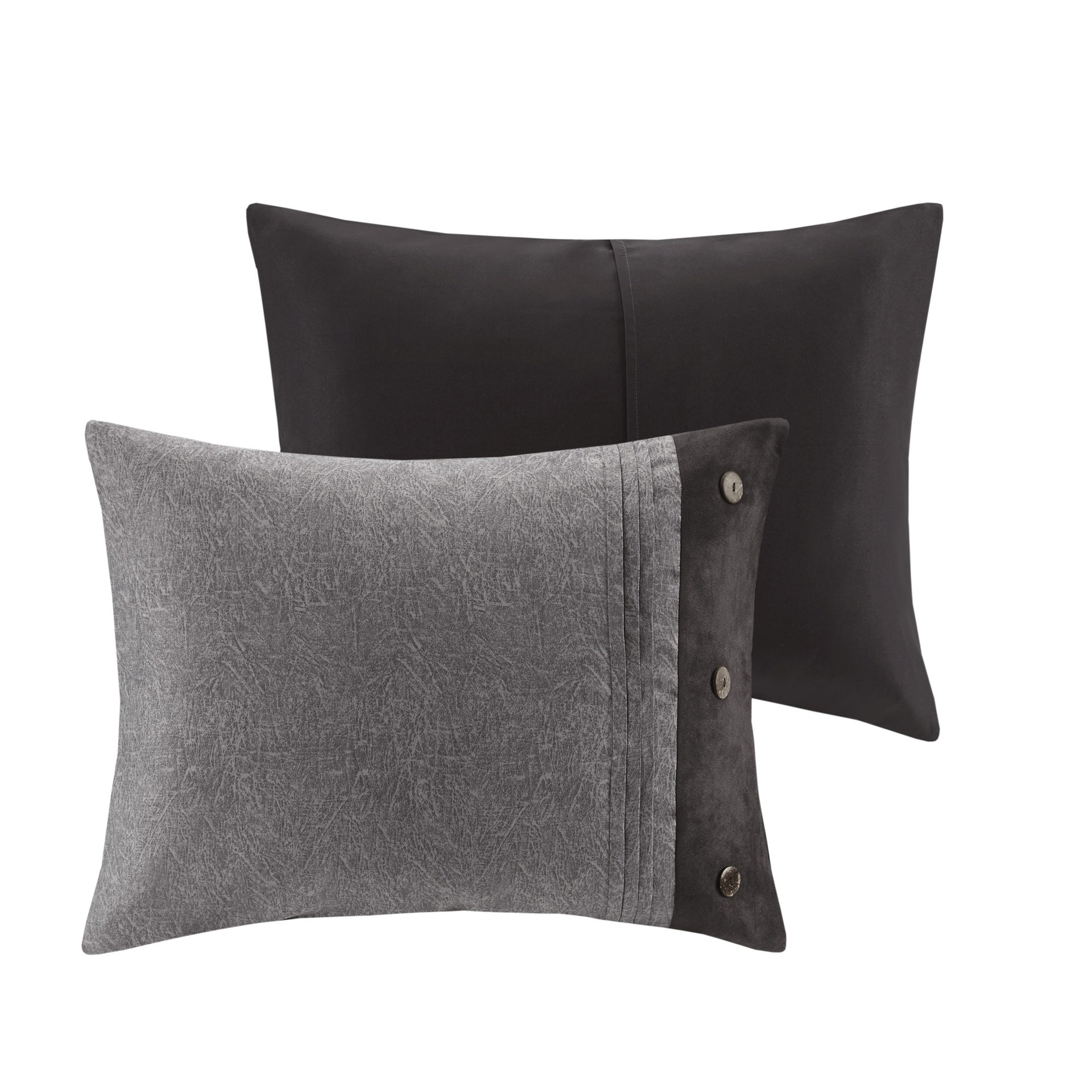 7 Piece Faux Suede Comforter Set Grey Cal King
