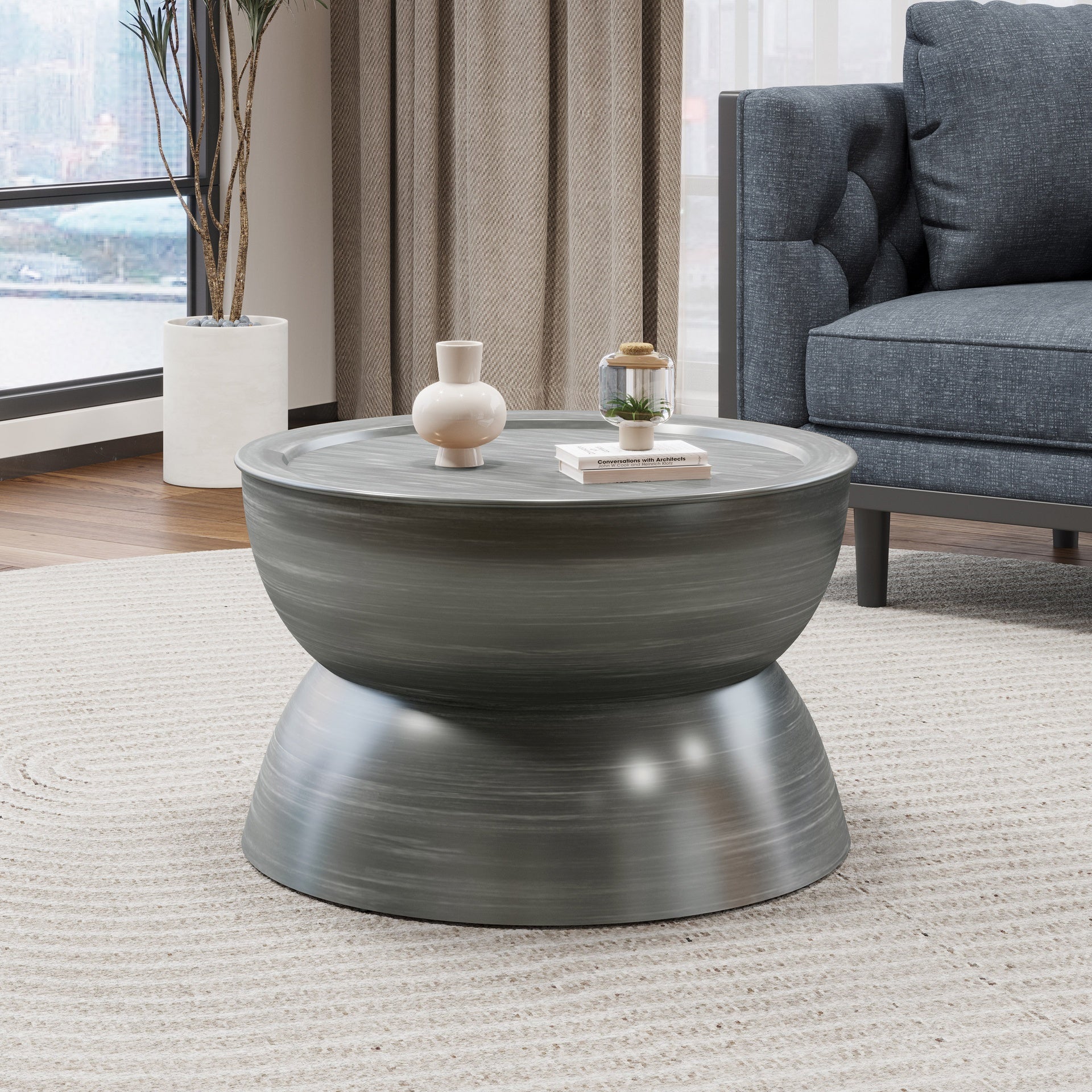 METAL HAMMERED COFFEE TABLE