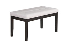 5 Piece Dining Set with Chairs and Bench in White