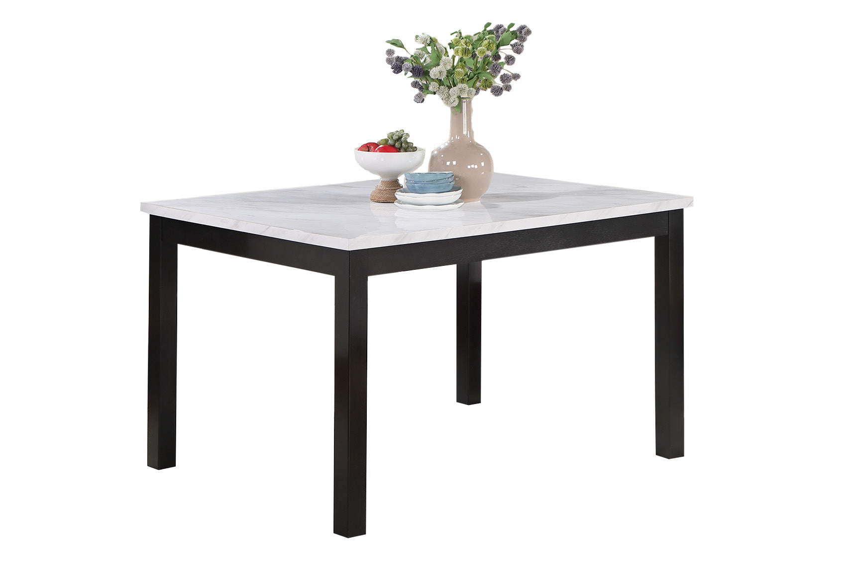 5 Piece Dining Set with Chairs and Bench in White