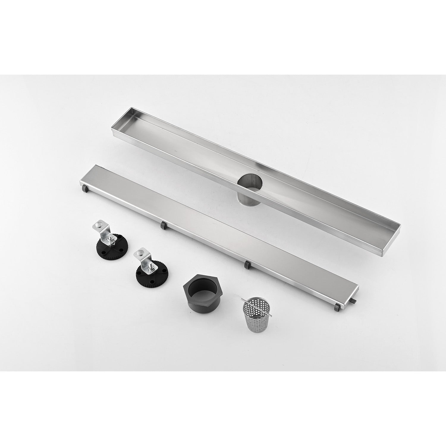 32 Inches Linear Shower Drain, Included Hair Strainer and Leveling Feet