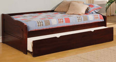 Cherry Finish Traditional Style Daybed With Attached Twin Trundle And Slat Kit Included Cherry Finish