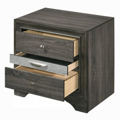 Contemporary Gray Finish Storage Drawers Nightstand Wooden Bedroom Furniture 1pc