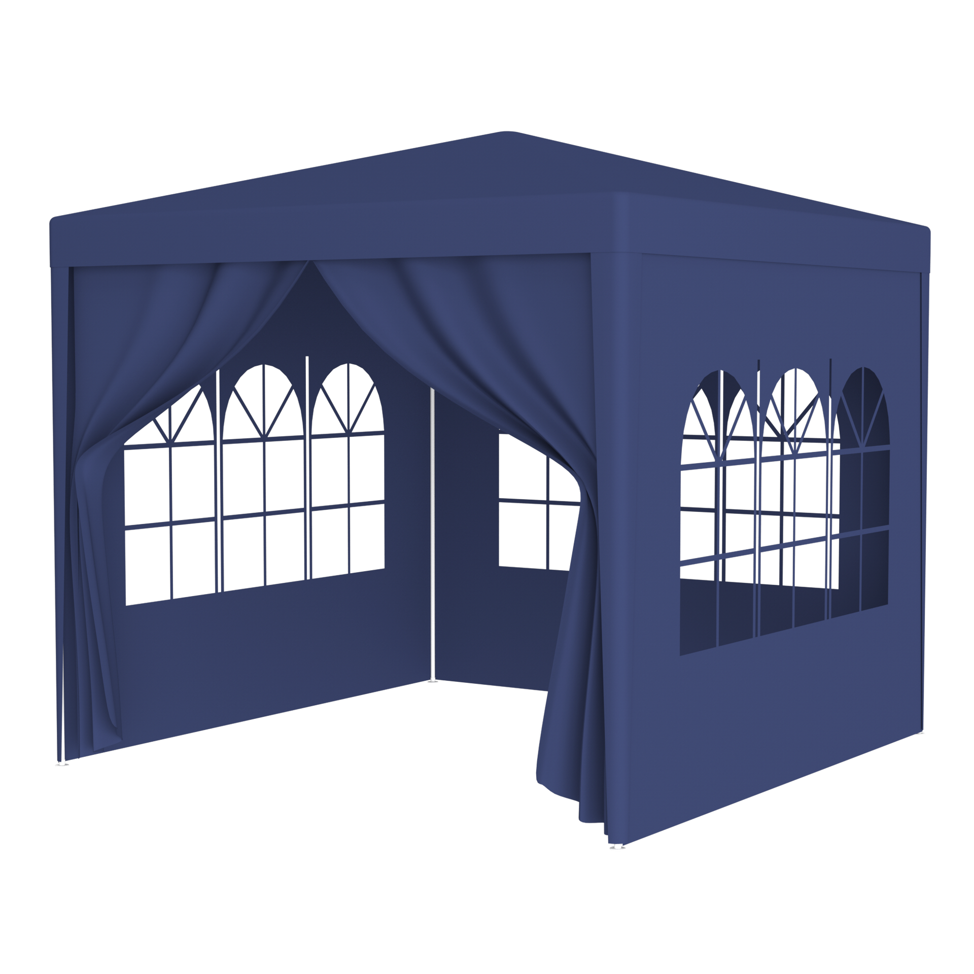 10'x10' Party Tent Outdoor Heavy Duty Gazebo Wedding Canopy + 4 Removable Walls ,Blue