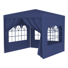 10'x10' Party Tent Outdoor Heavy Duty Gazebo Wedding Canopy + 4 Removable Walls ,Blue