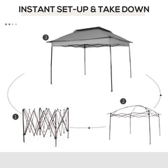 Outsunny 11' x 11' Pop Up Canopy, Outdoor Patio Gazebo Shelter with Removable Zipper Netting, Instant Event Tent w/ 114 Square Feet of Shade and Carry Bag for Backyard, Garden, Light Gray