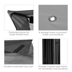 Outsunny 11' x 11' Pop Up Canopy, Outdoor Patio Gazebo Shelter with Removable Zipper Netting, Instant Event Tent w/ 114 Square Feet of Shade and Carry Bag for Backyard, Garden, Light Gray