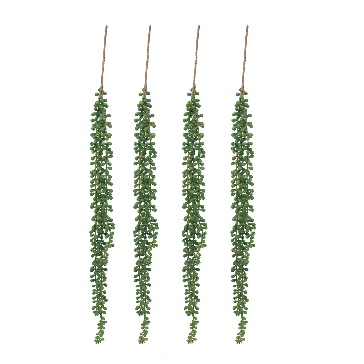 27.2 x 3.5 x 2" Faux Bead Grass 3-Strand Stem-Dark Green,4 Pack