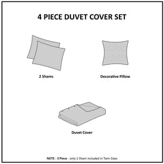 King/Cal King Velvet Duvet Cover Set with Throw Pillow