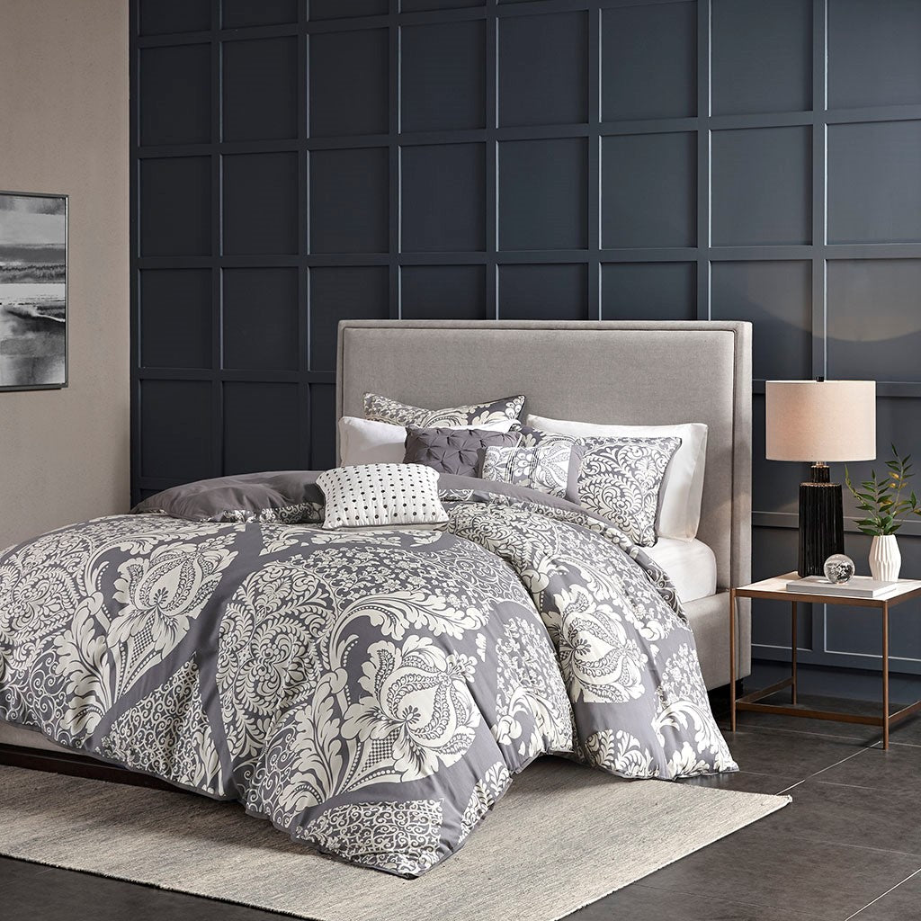 Full/Queen 6 Piece Printed Duvet Cover Set