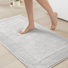 1 PCS 24x60" 100% Cotton Tufted 3000 GSM Reversible Bath Rug Grey