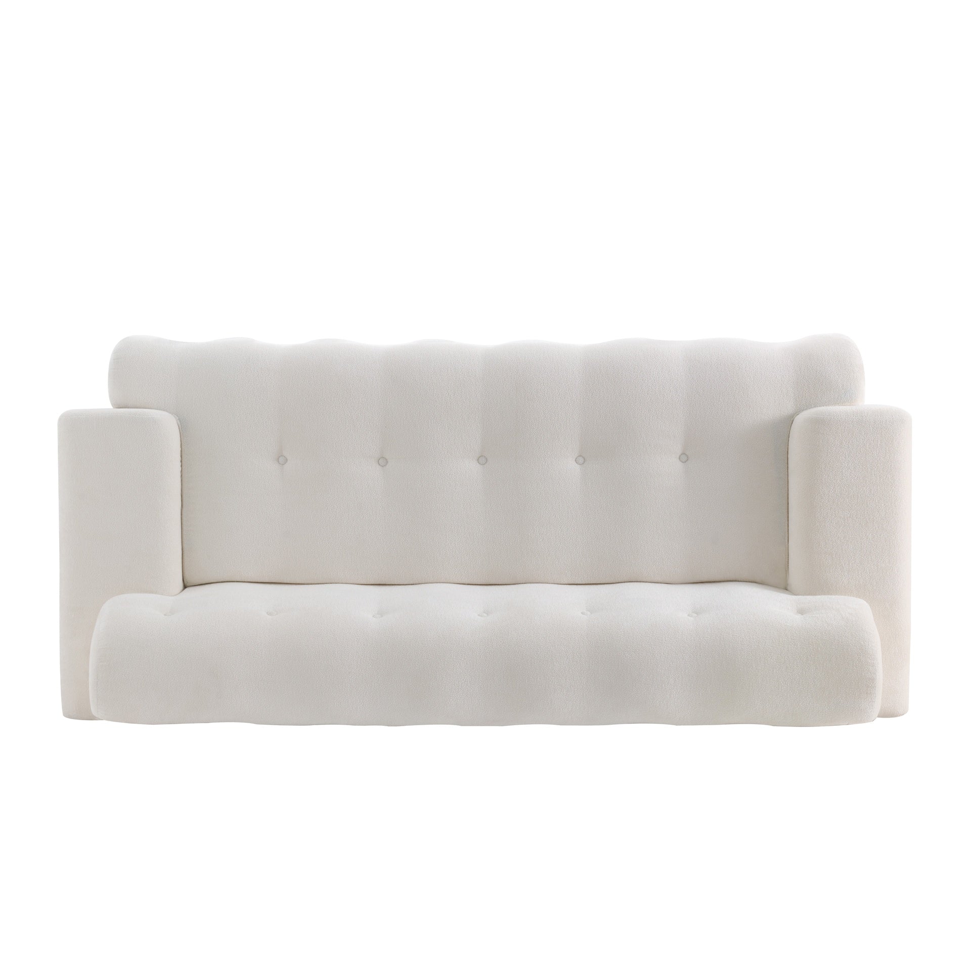 88 in.Cloud 3 Seater Chenille Sofa with Button Tufted Comfy Upholstered Couch,Snow White