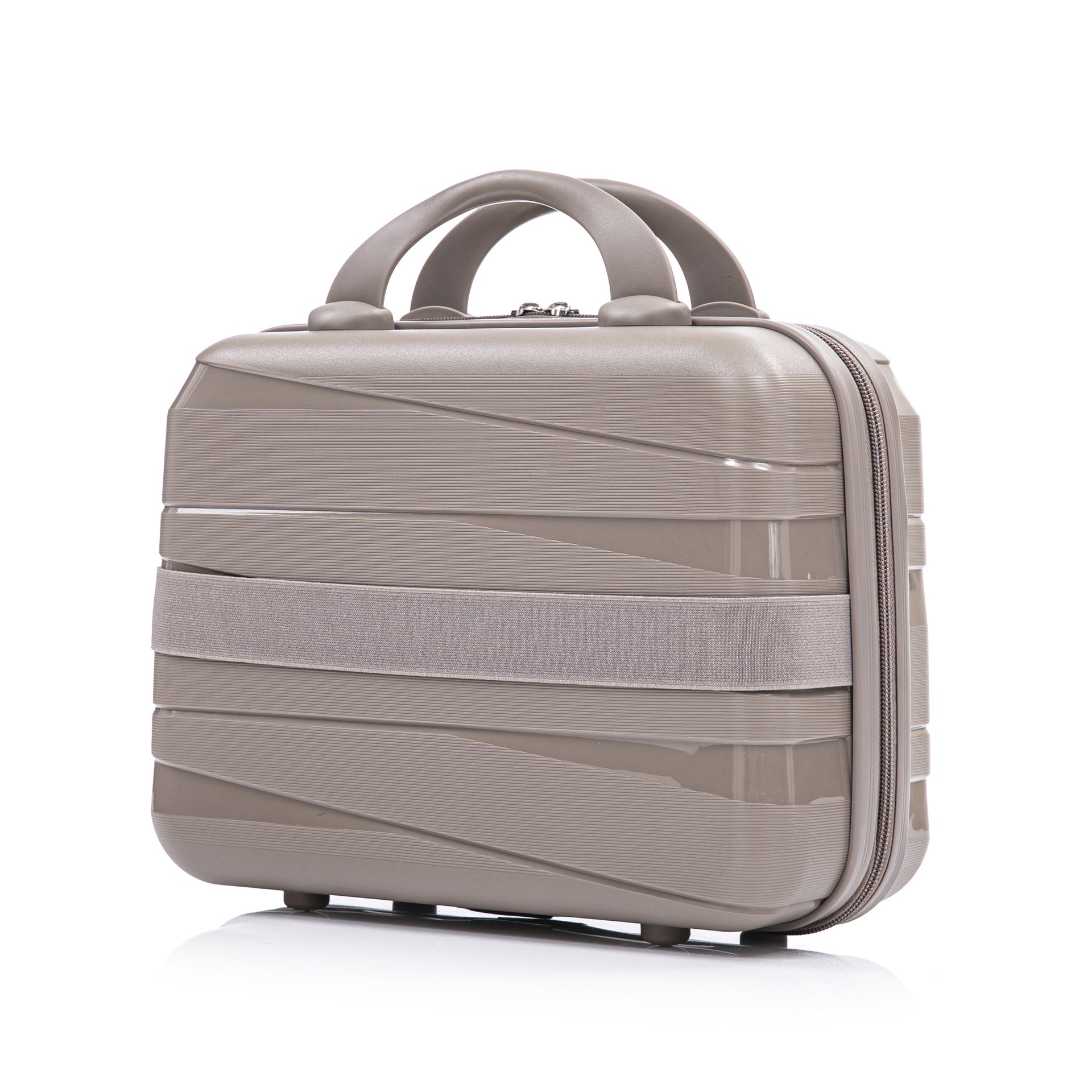 14"/20"/24"/28"  4 pcs/set in PP Spinner Wheel Luggage, Carry on Suitcase, Iron Pull Rod, Combination Password Lock, 14" Cosmetic Case (Champagne)