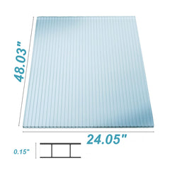 14 Pieces Set 2' (W) x 4' (L) Polycarbonate Panel,Twin-Wall Polycarbonate Sheets Waterproof UV Protected Reinforced Clear Sheets for Greenhouse, Outdoor, Plant Stand Roof