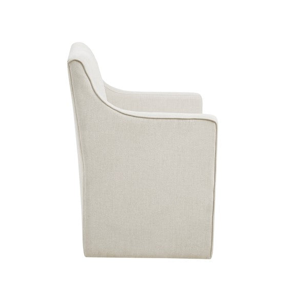 Skirted Dining Arm Chair with Casters