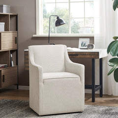 Skirted Dining Arm Chair with Casters