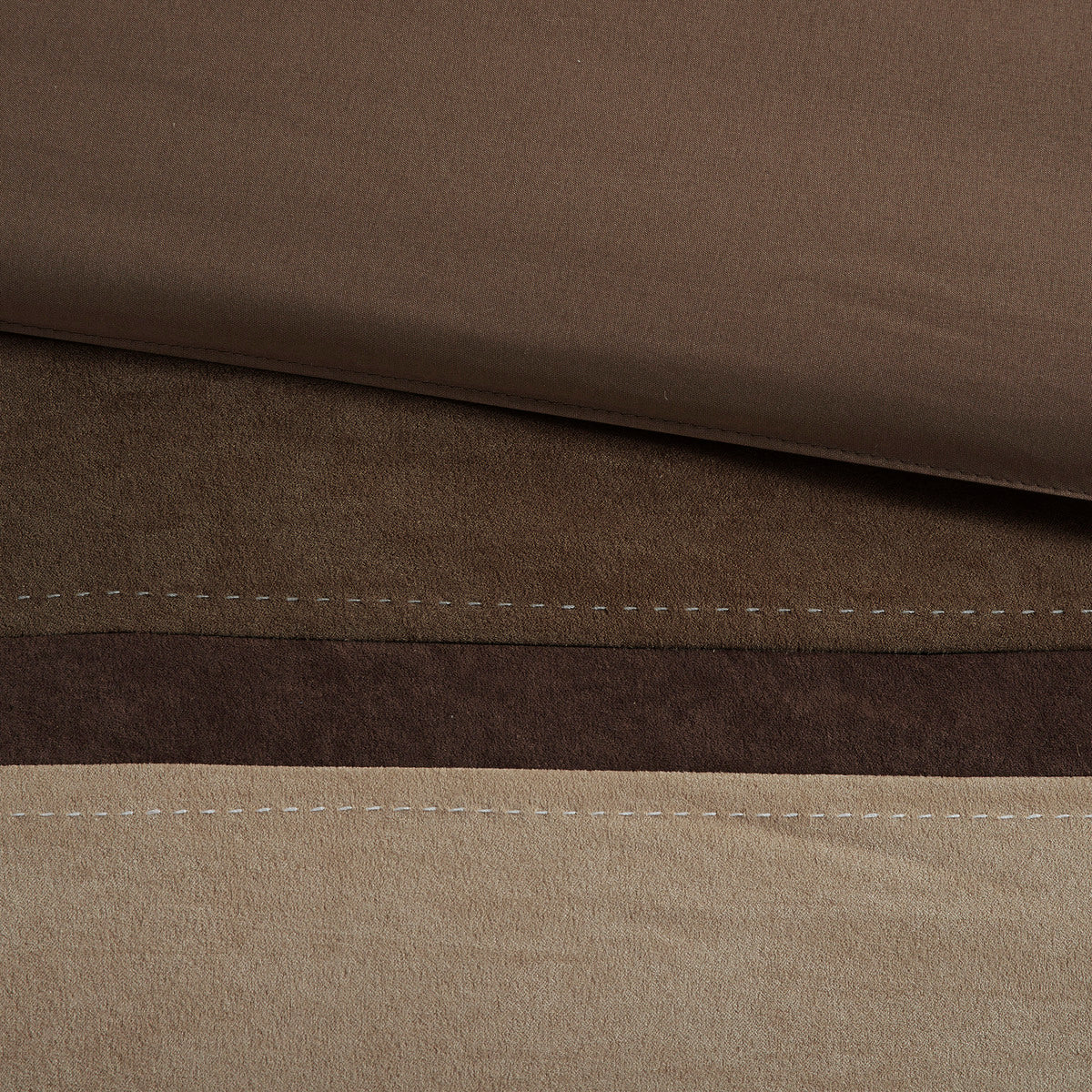 7 Piece Faux Suede Comforter Set Brown Queen