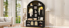 Multi-functional wardrobe/entrance wardrobe, equipped with shoe racks, clothes hangers and hooks. Wardrobe - A wardrobe is made of sturdy medium-density fiberboard with modern design and practical sto