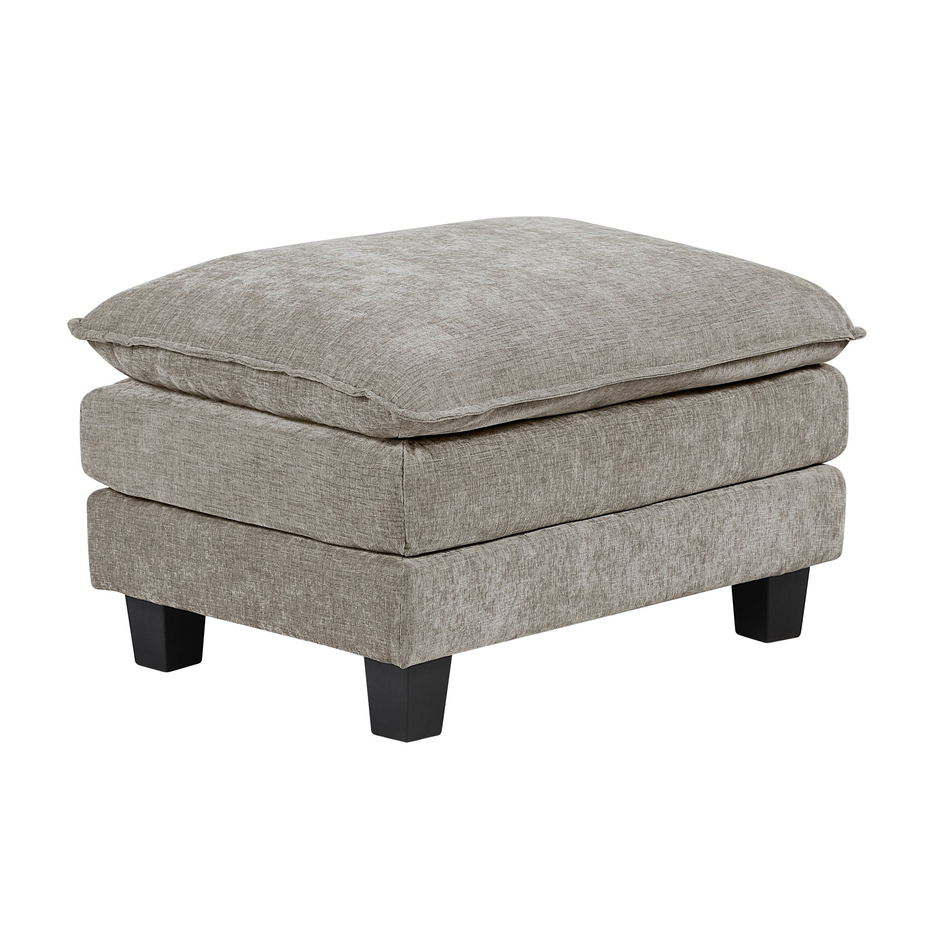 Modern Style Ottoman Chenille Fabric Upholstery Contemporary Living Room Furniture 1pc Durable Plywood Plush Comfort