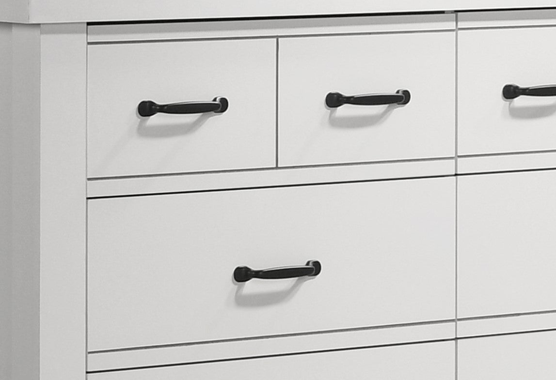 Cosmo 51 inchW White 6-Drawer Dresser