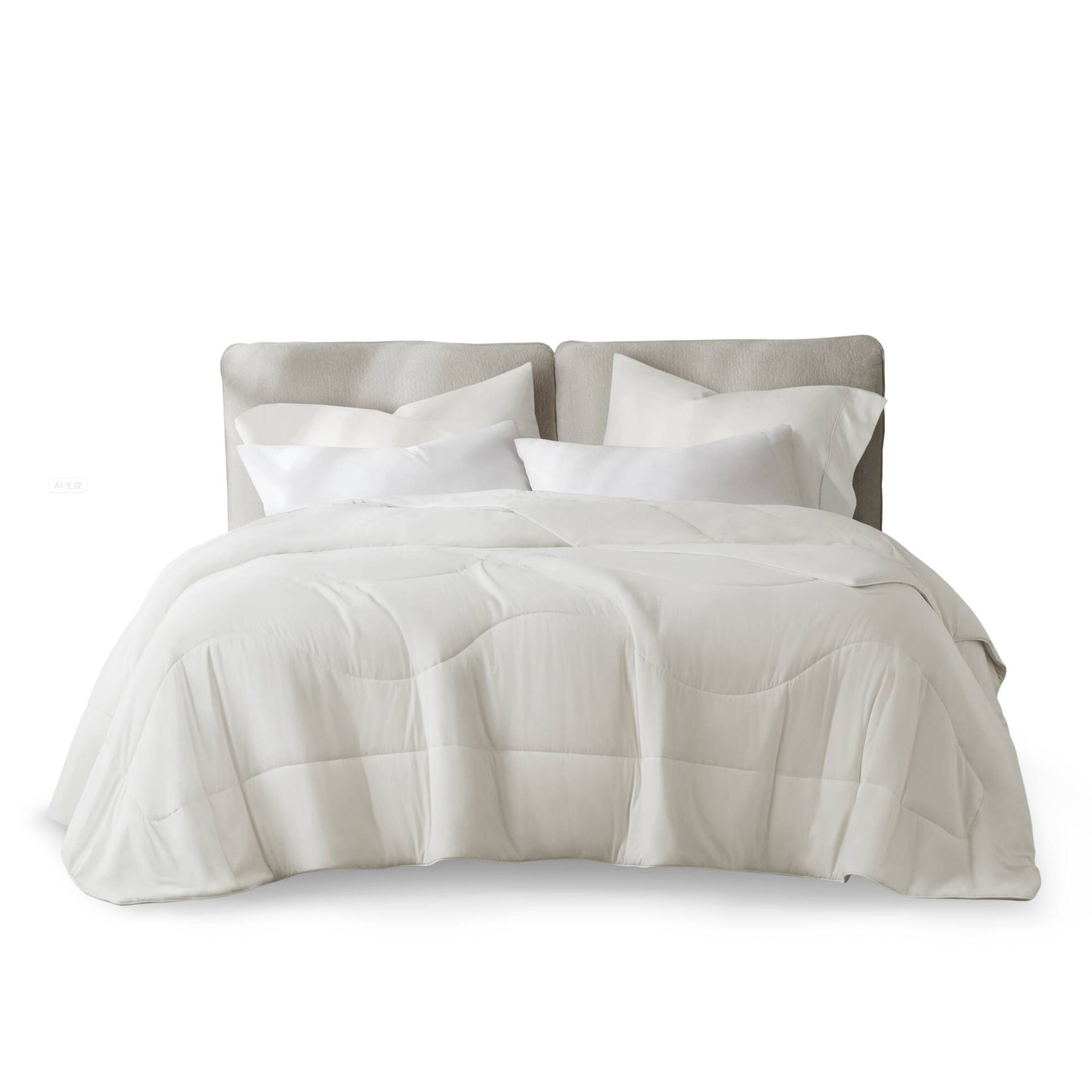 1-Piece Full/Queen Reversible Tencel Comforter Blanket,White