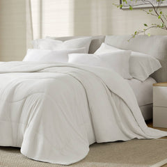 1-Piece Full/Queen Reversible Tencel Comforter Blanket,White