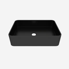 BB17, Integrated Black Ceramic Basin, Drain and faucet NOT Included